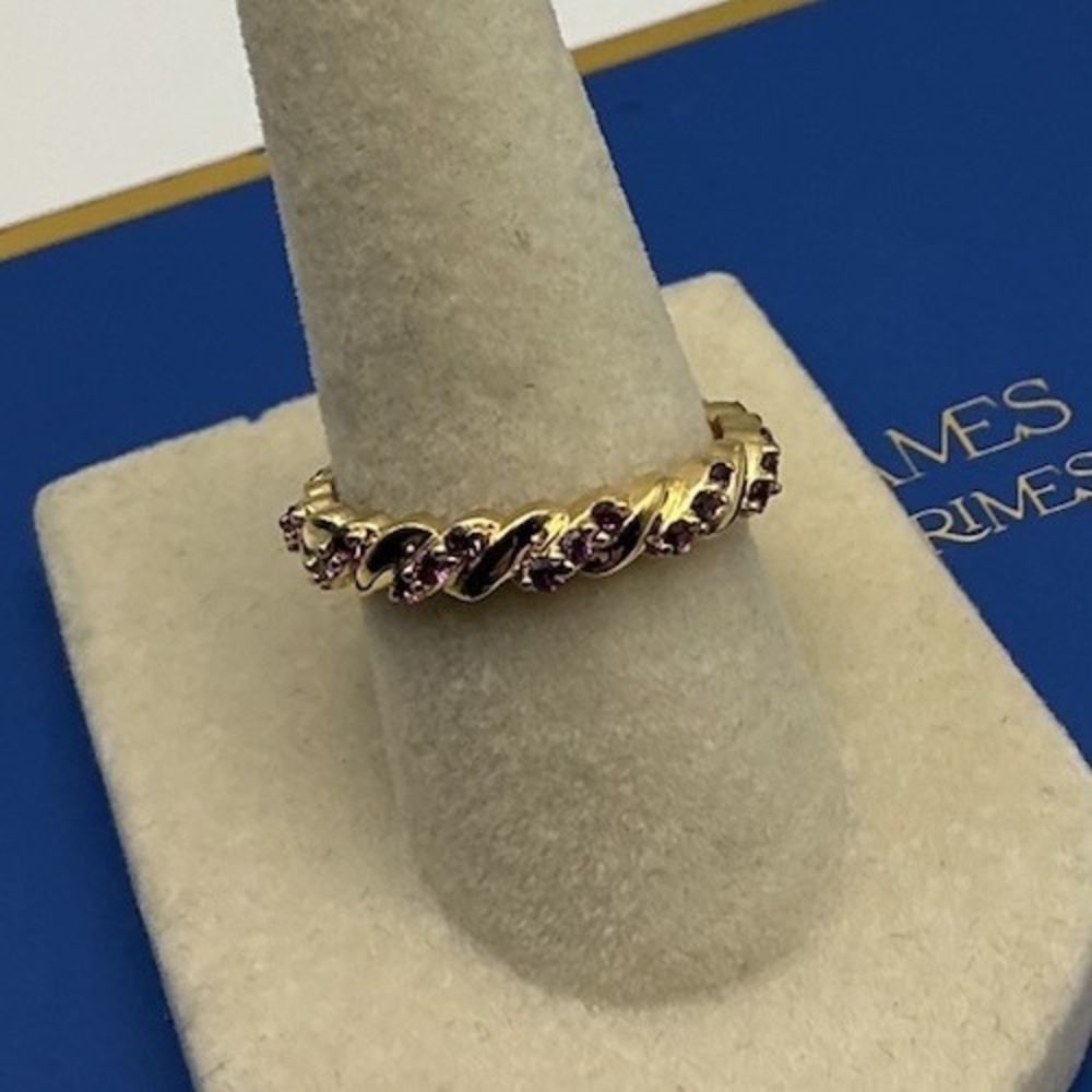 Christian James Scott Grimes Rhodolite Garnet Gold Clad Ring Size 7 QVC